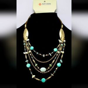 New Ruff Hewn Southwest Style Necklace on Suede Cord Nwt 19"